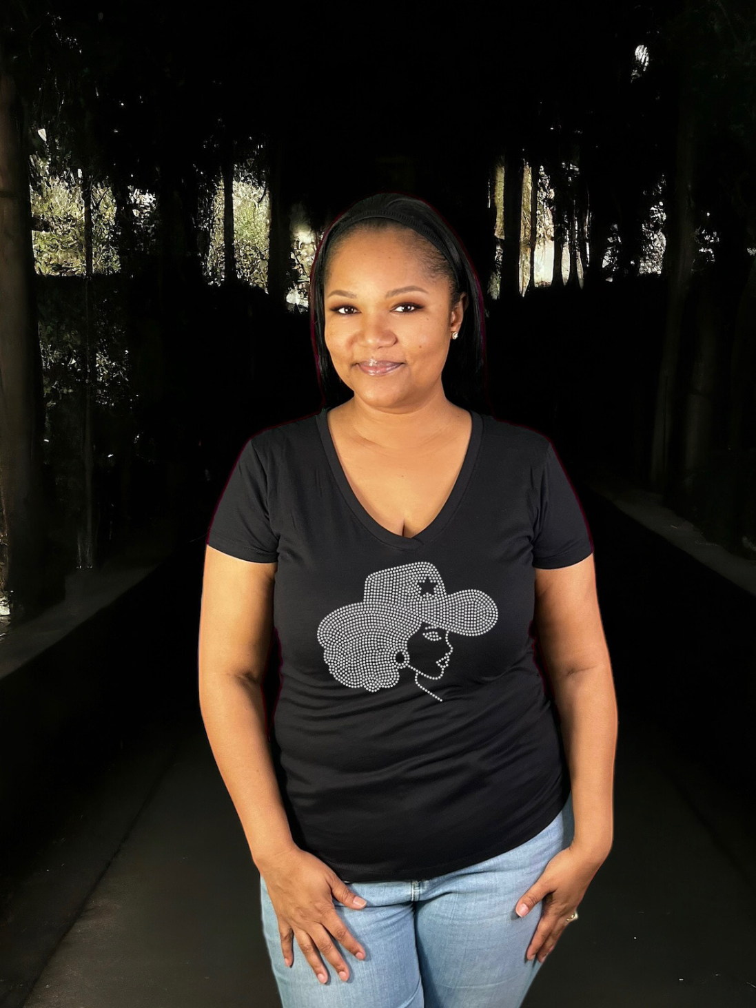 Afro Cowgirl Rhinestone T-Shirts