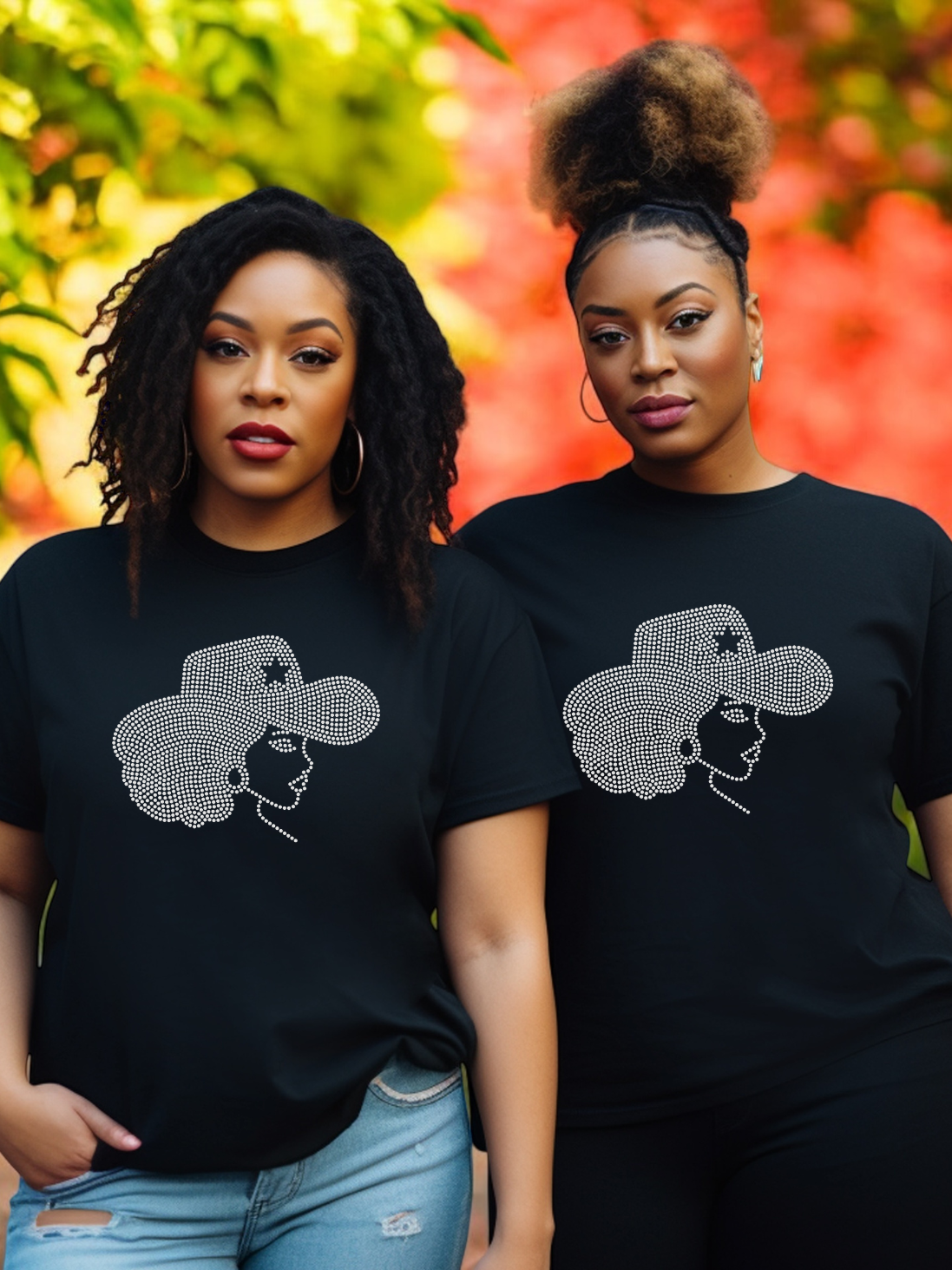 Afro Cowgirl Rhinestone T-Shirts