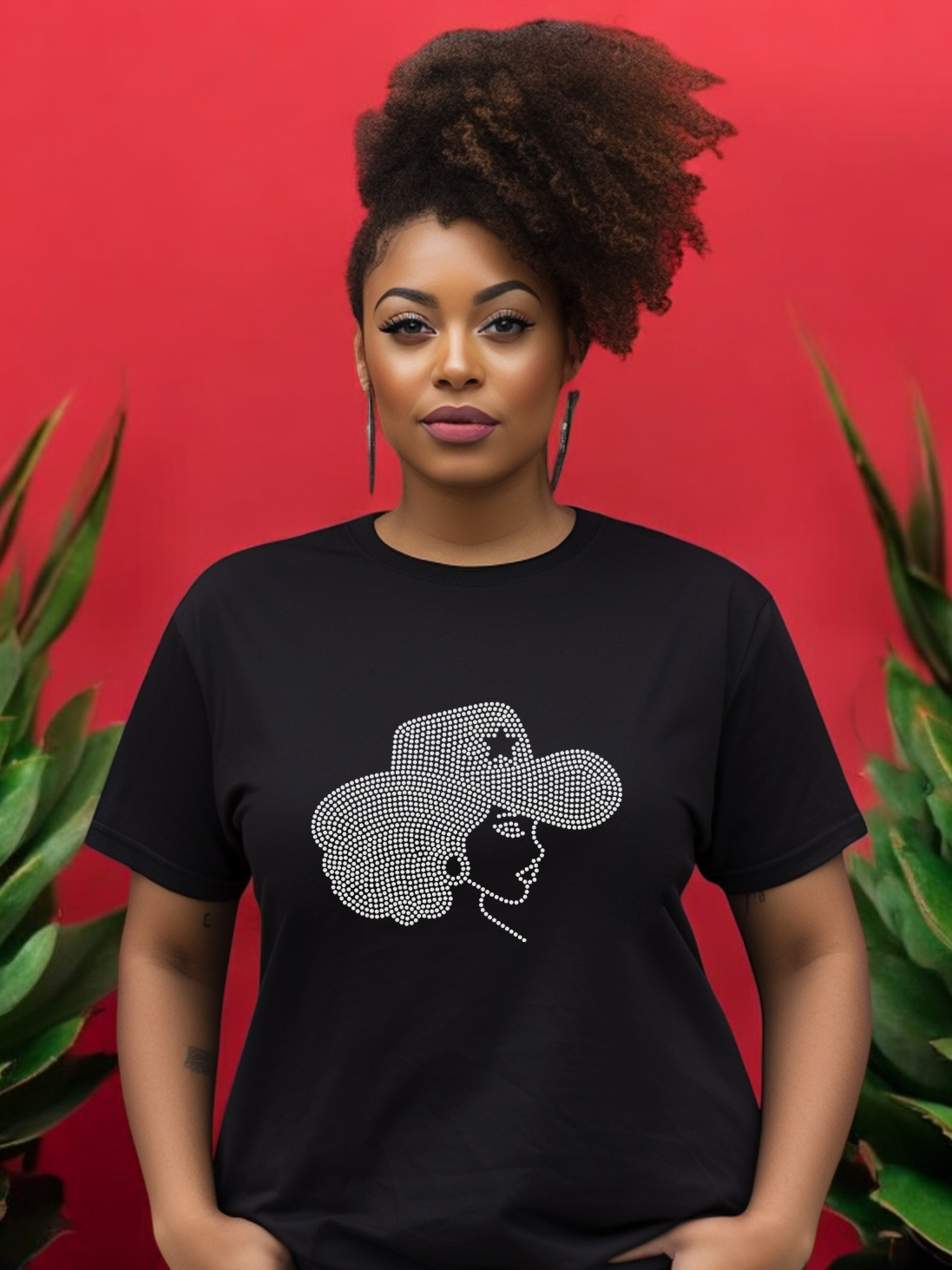Afro Cowgirl Rhinestone T-Shirts