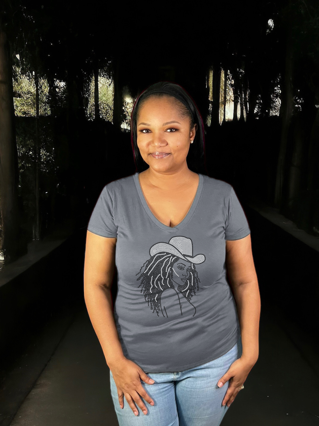 Loc Queen Colorful Cowgirl Rhinestone T-Shirts