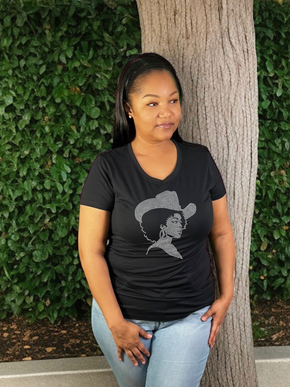 Afro Cowgirl Rhinestone T-Shirts