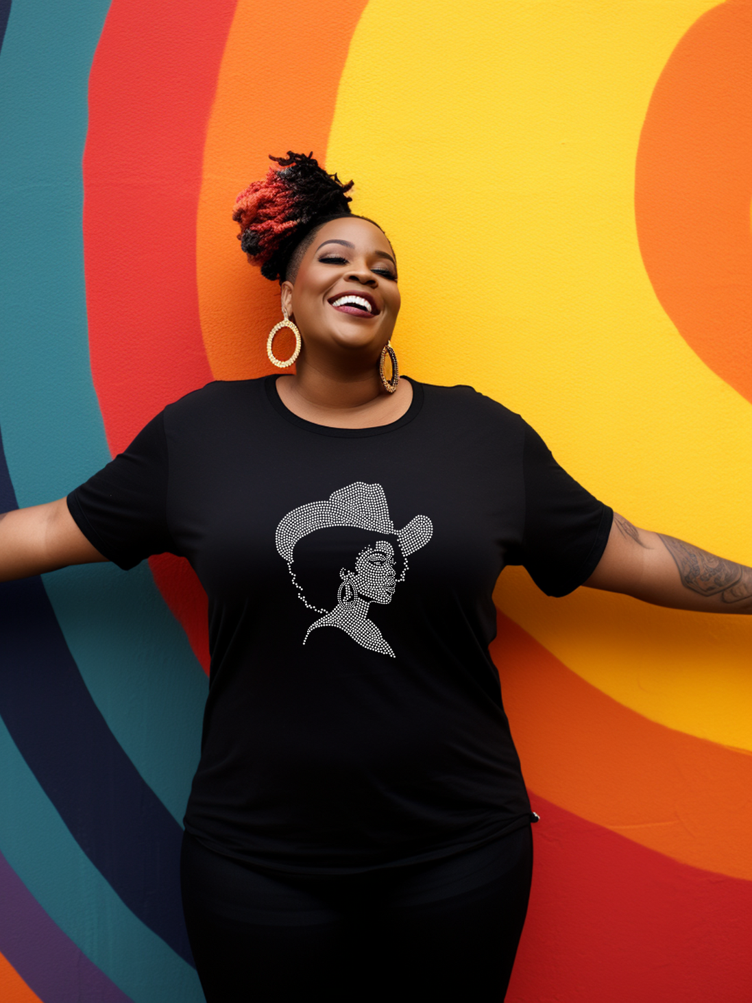Afro Cowgirl Rhinestone T-Shirts