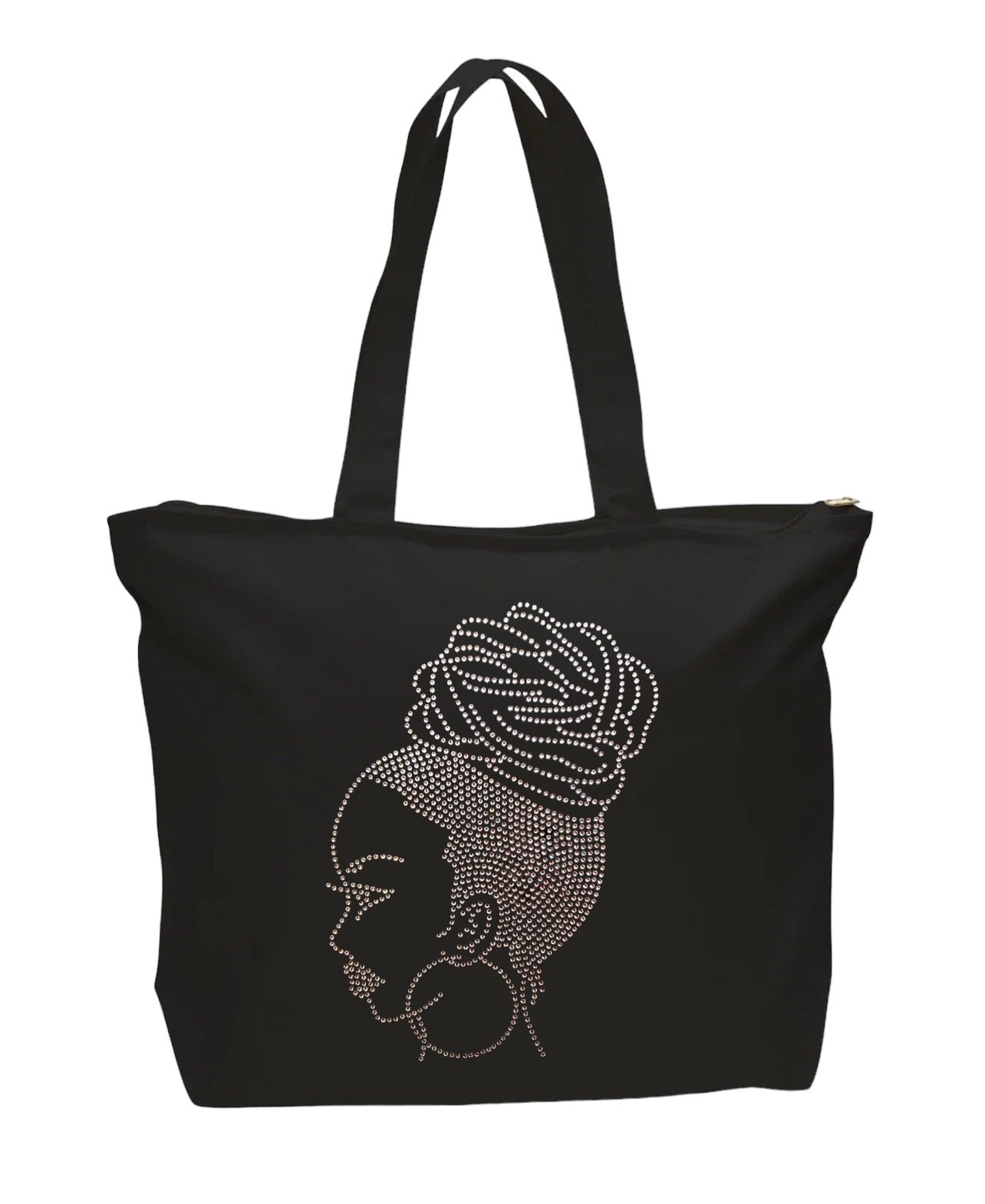 Sista Bun Rhinestone Tote Bag