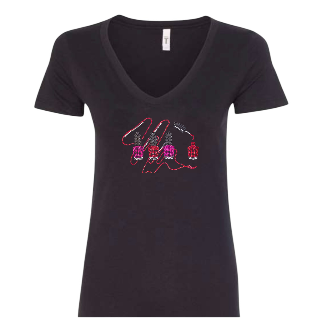 Nail Tech Rhinestone Design