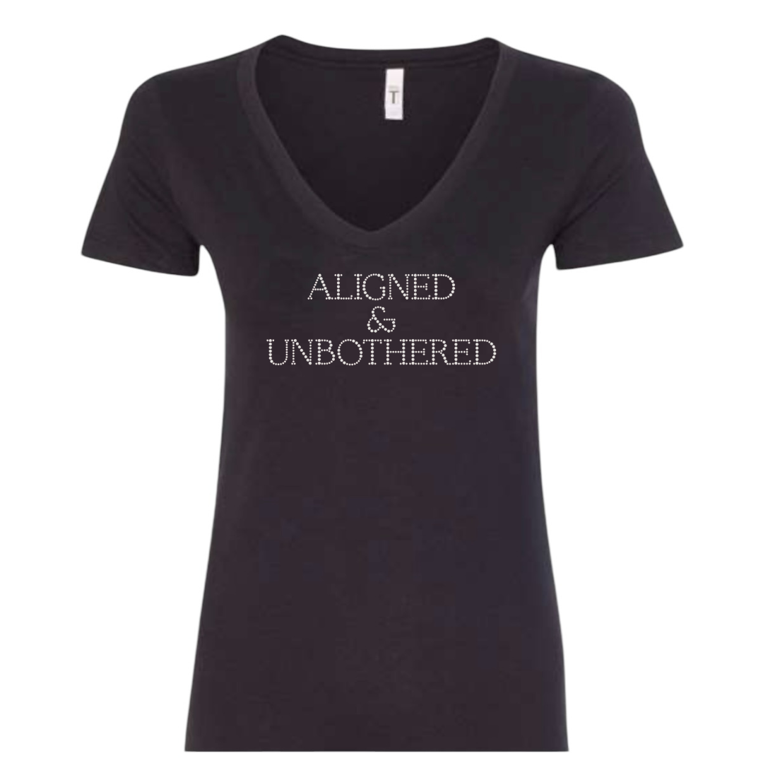 Aligned & Unbothered Rhinestone T-Shirt
