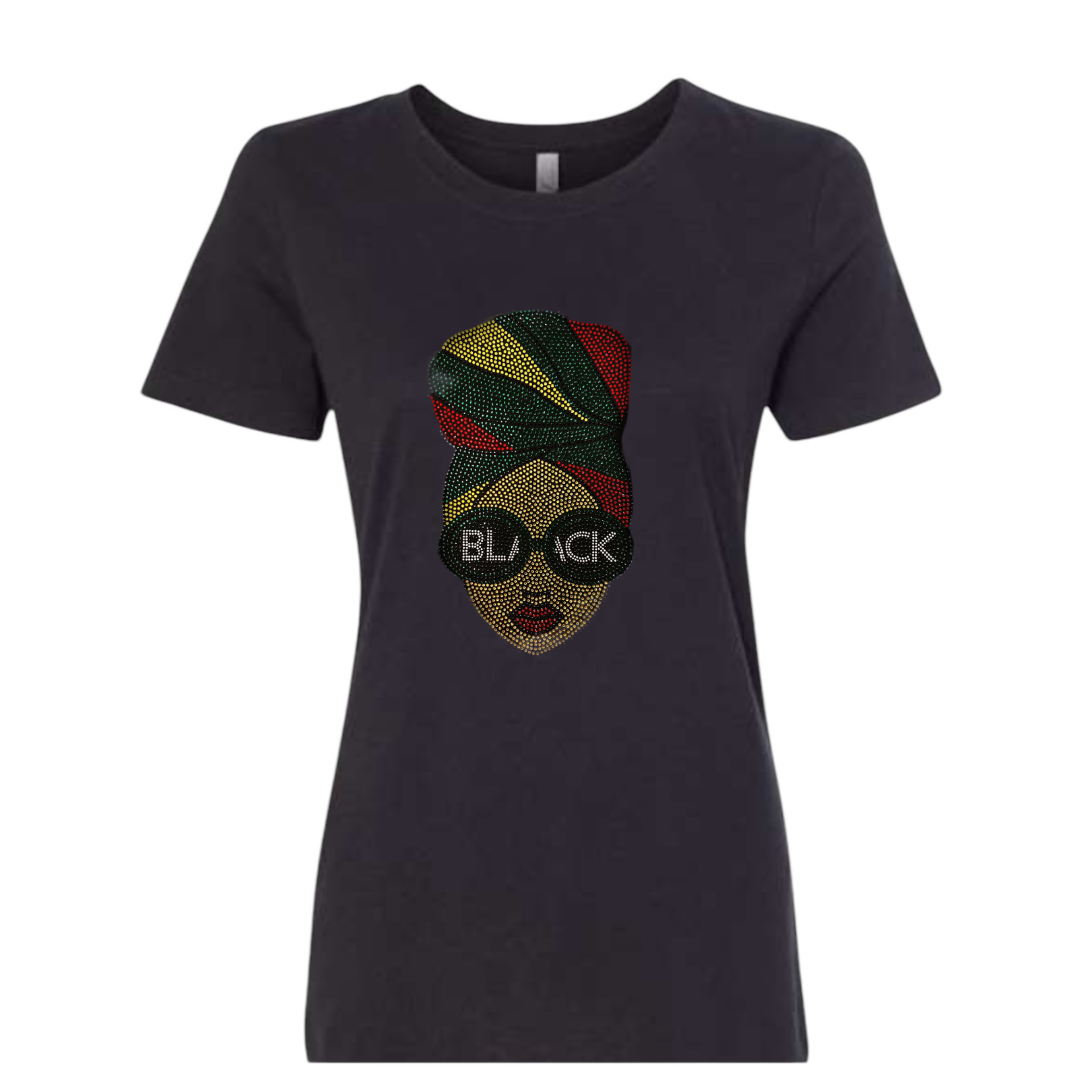 Red Headwrap Queen Rhinestone T-Shirt