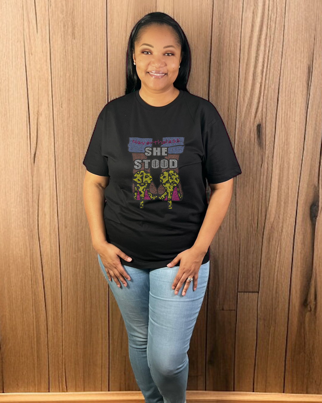 Nevertheless She Stood Rhinestone T-Shirt and Sweatshirt