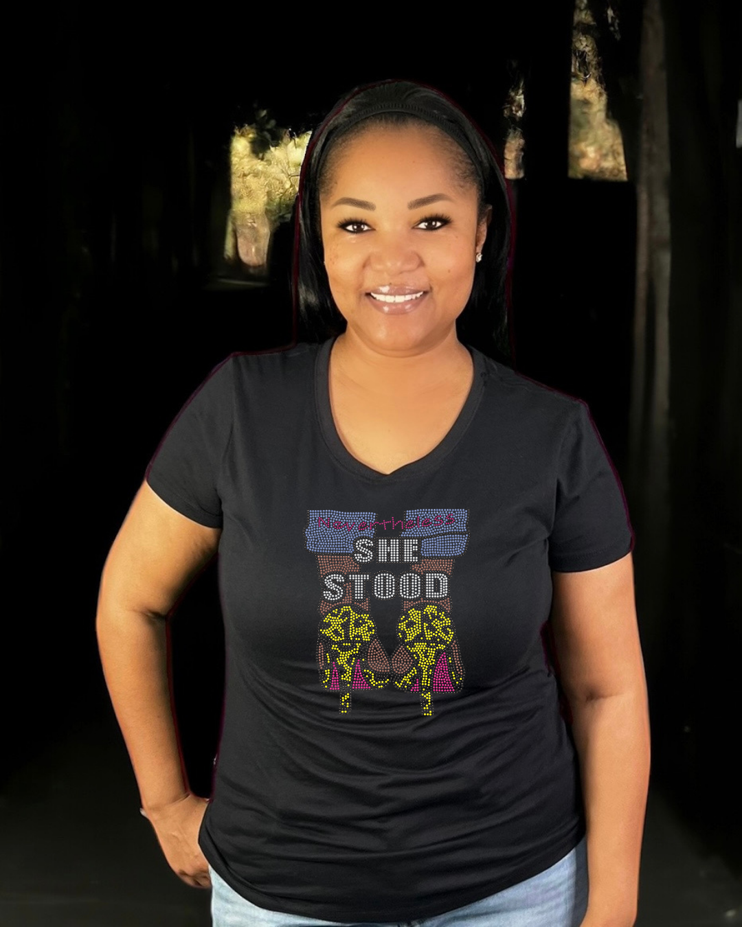 Nevertheless She Stood Rhinestone T-Shirt and Sweatshirt