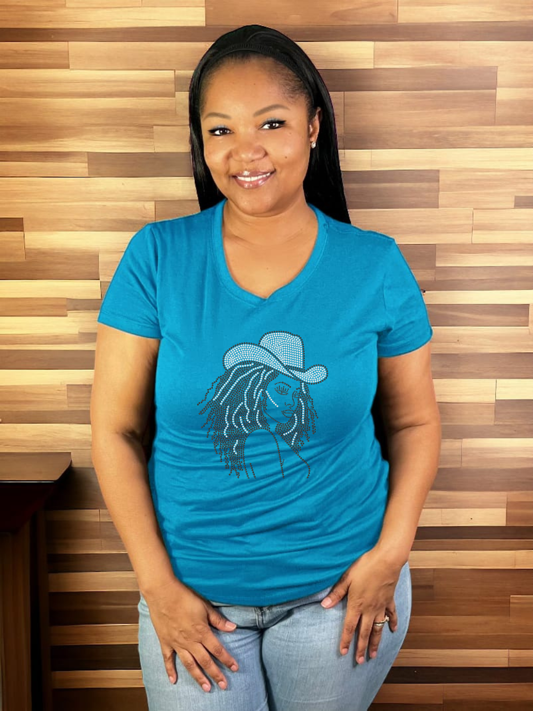 Loc Queen Colorful Cowgirl Rhinestone T-Shirts