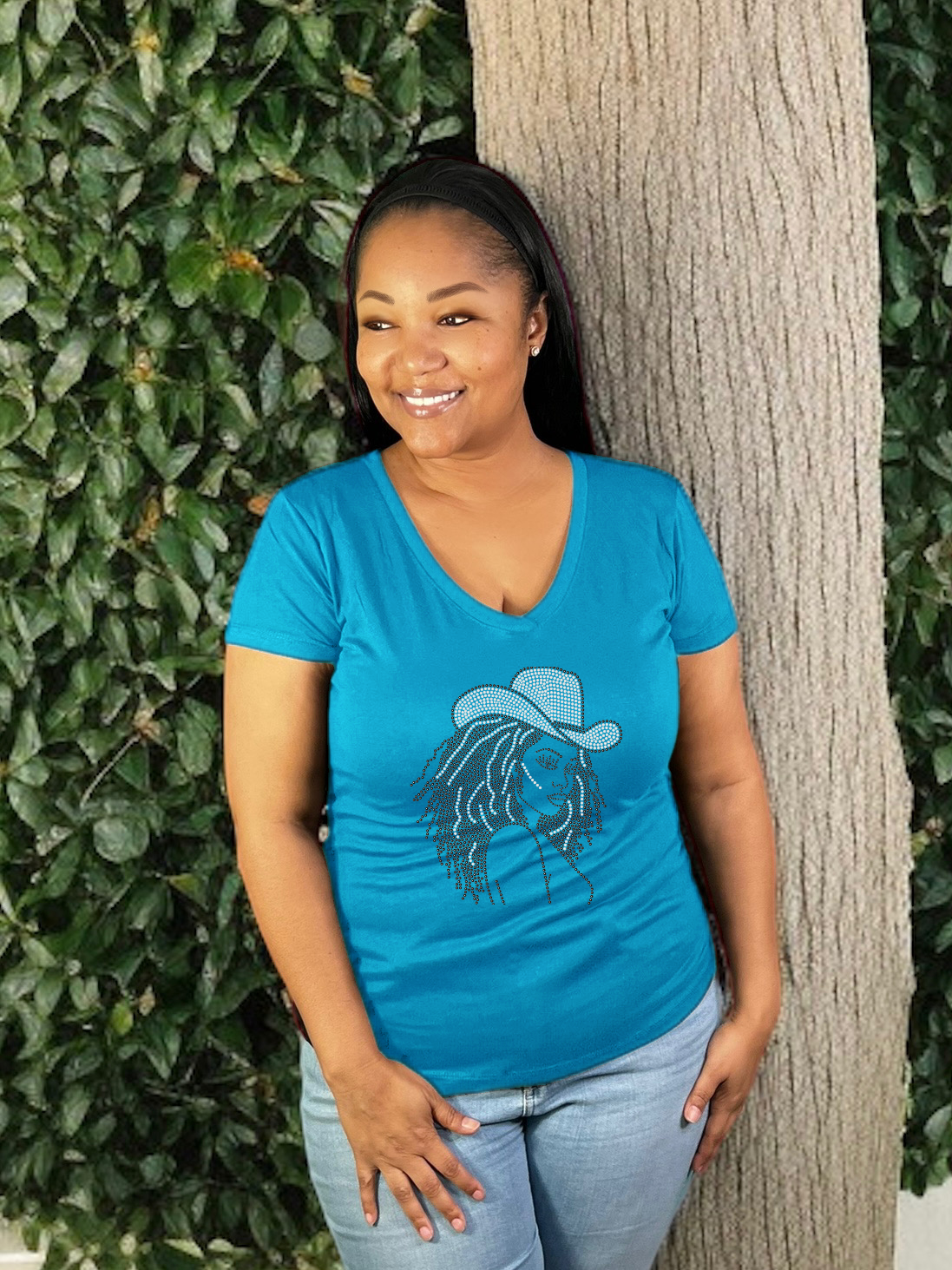 Loc Queen Colorful Cowgirl Rhinestone T-Shirts
