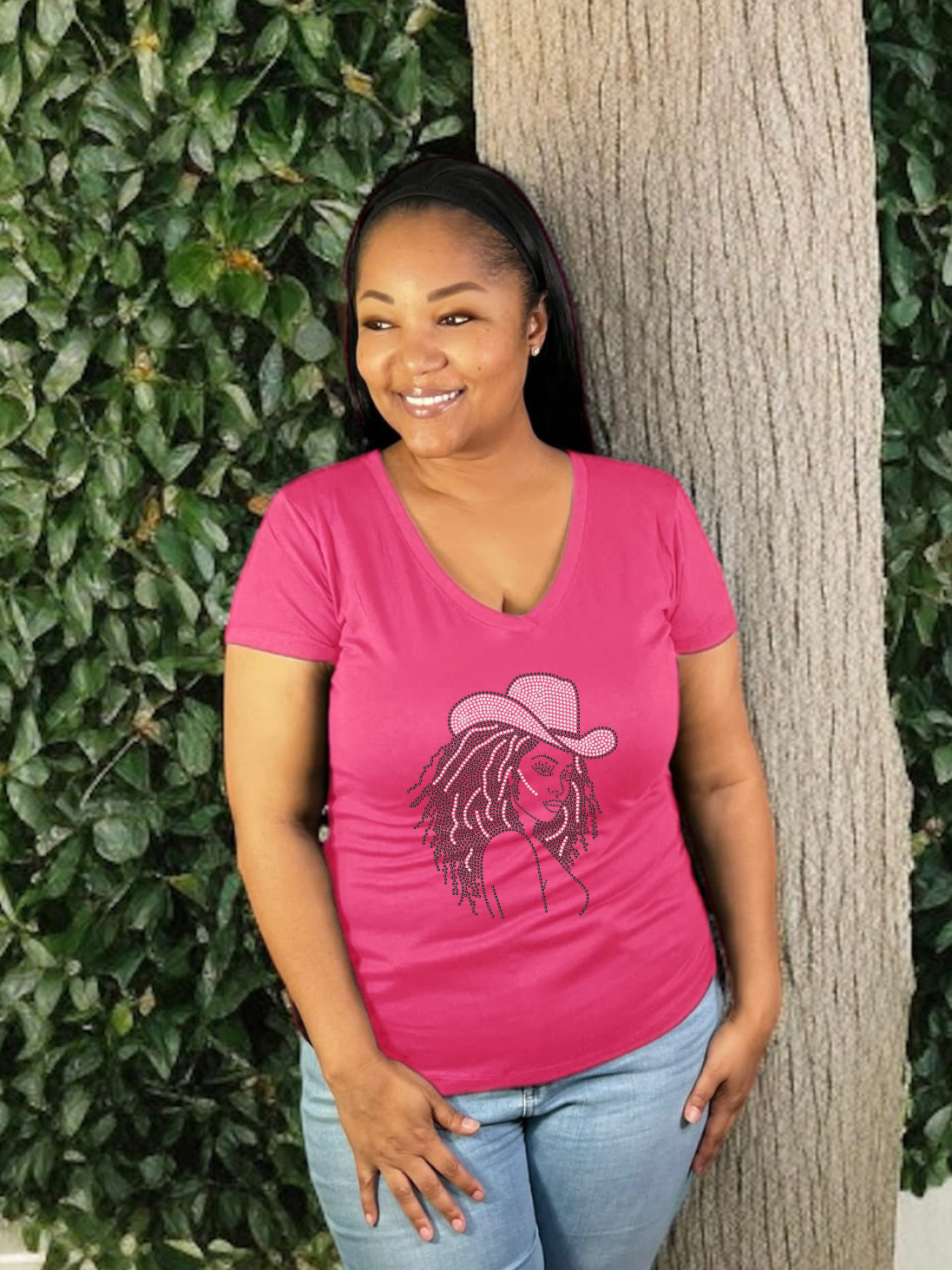 Loc Queen Colorful Cowgirl Rhinestone T-Shirts