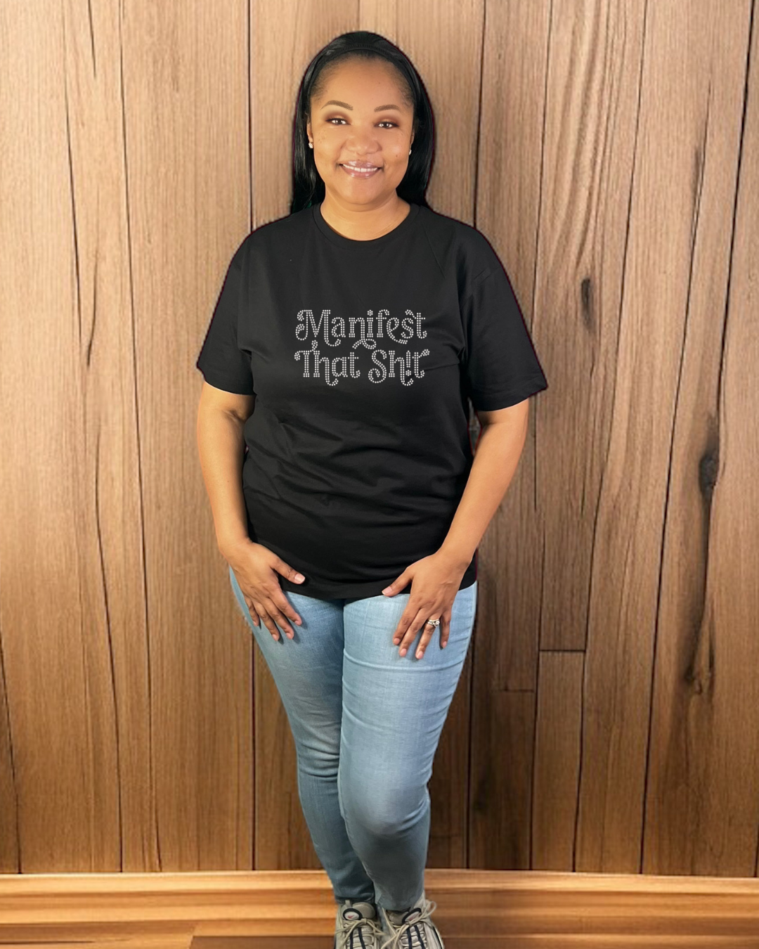 Manifest That Shit Rhinestone T-Shirt