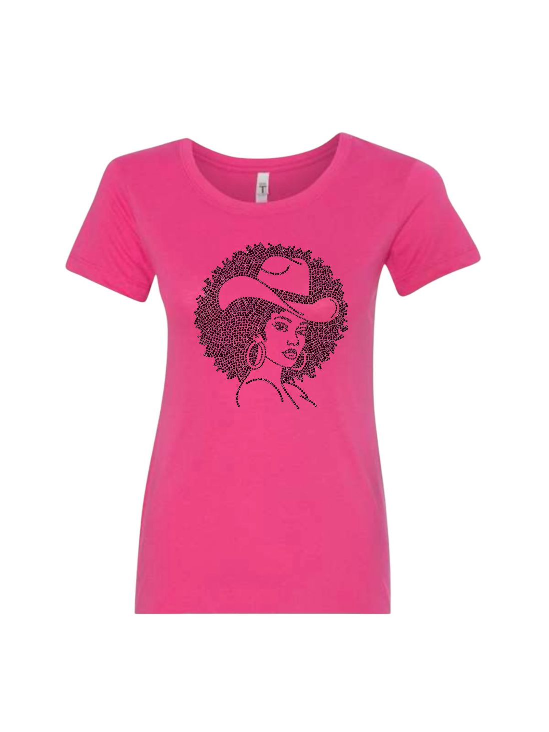 Afro Queen Colorful Cowgirl Rhinestone T-Shirt