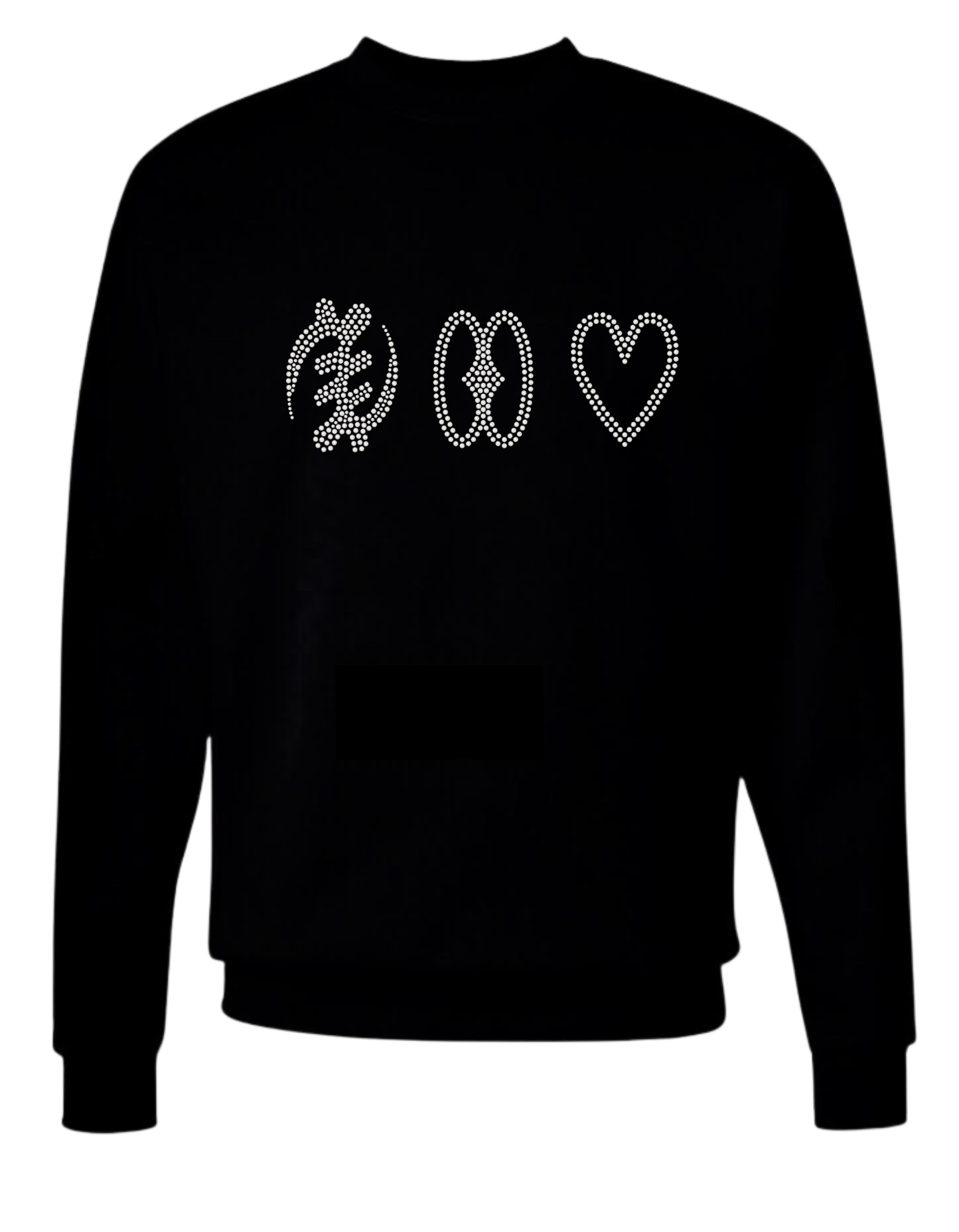 Faith Hope Love Adinkra Symbols Rhinestone Sweatshirt