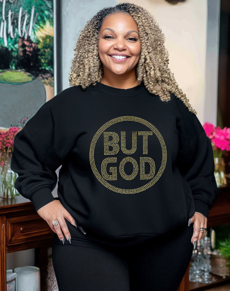 Gold But God Rhinestone Unisex Sweatshirt