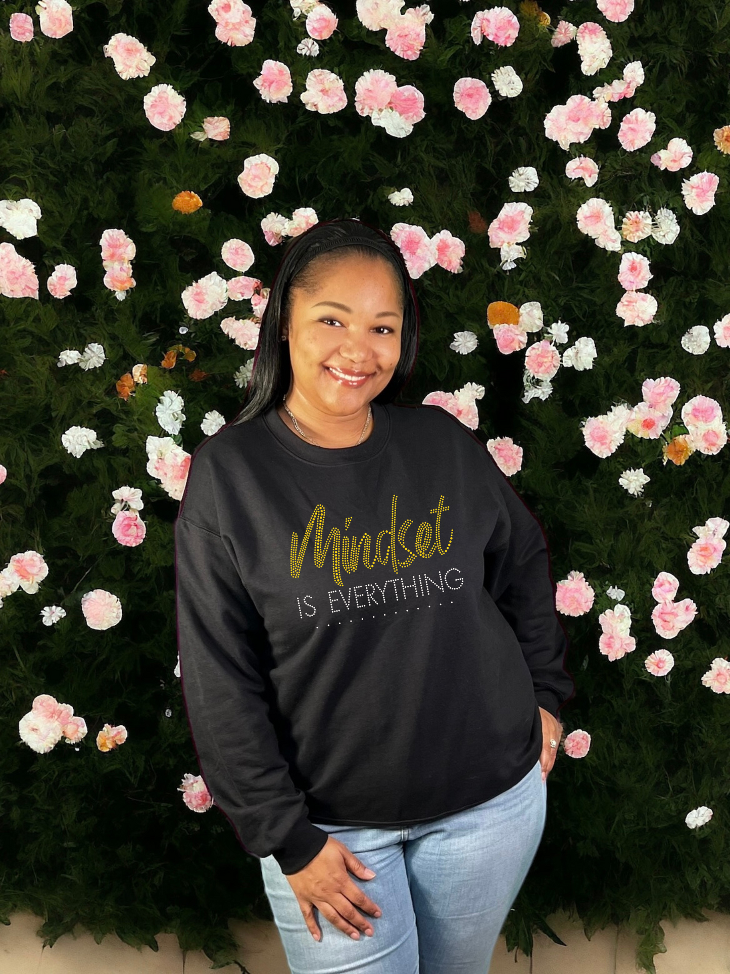Mindset is Everything Rhinestone Unisex Sweatshirt