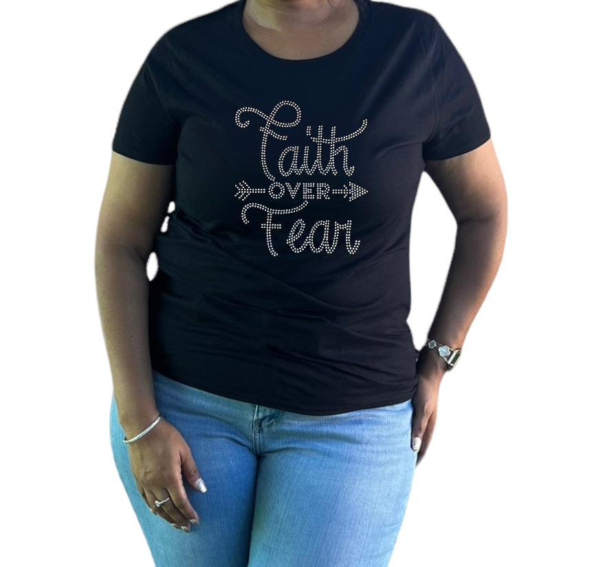 Faith Over Fear Rhinestone Shirt
