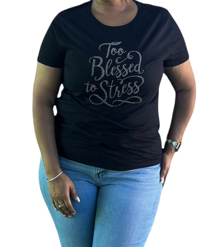Too Blessed Rhinestone T-Shirt