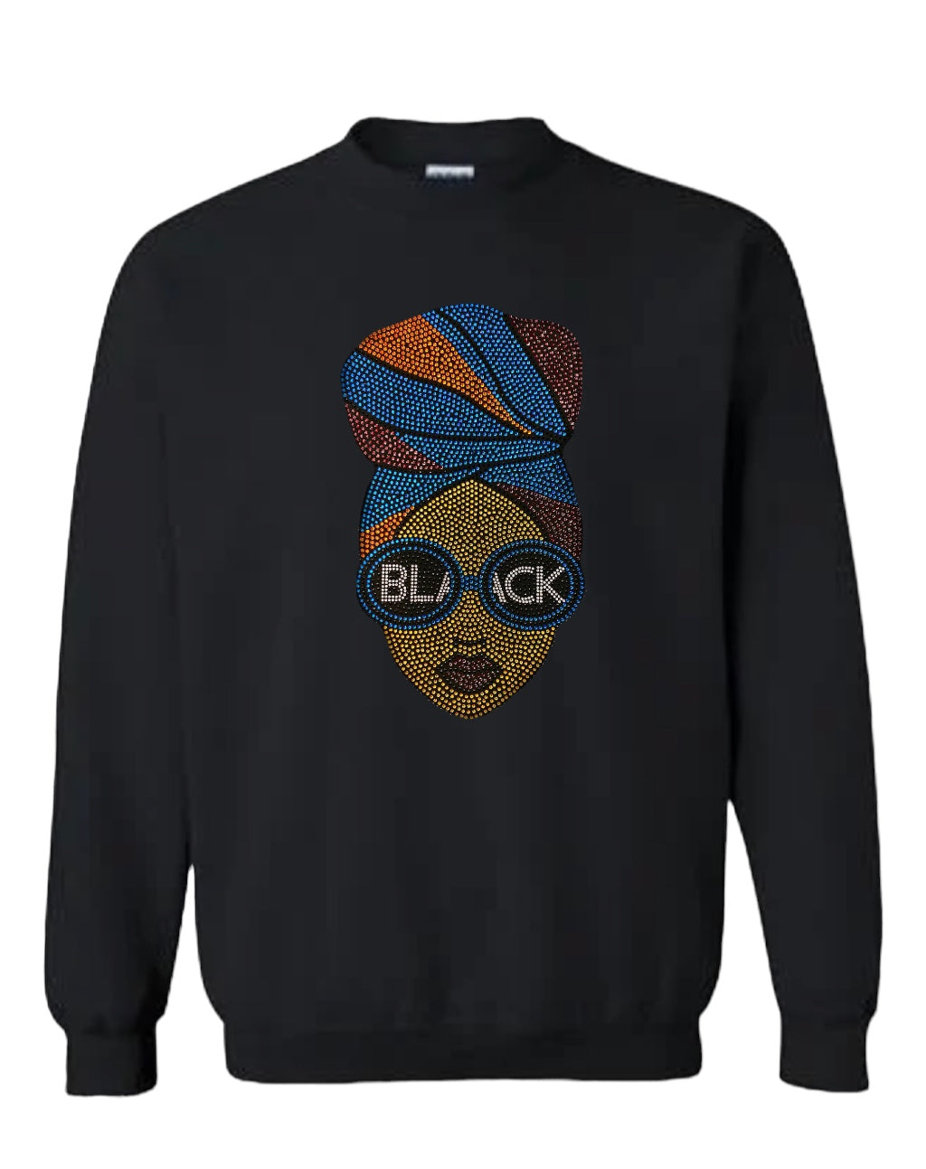 Turquoise Headwrap Queen Rhinestone Unisex Sweatshirt