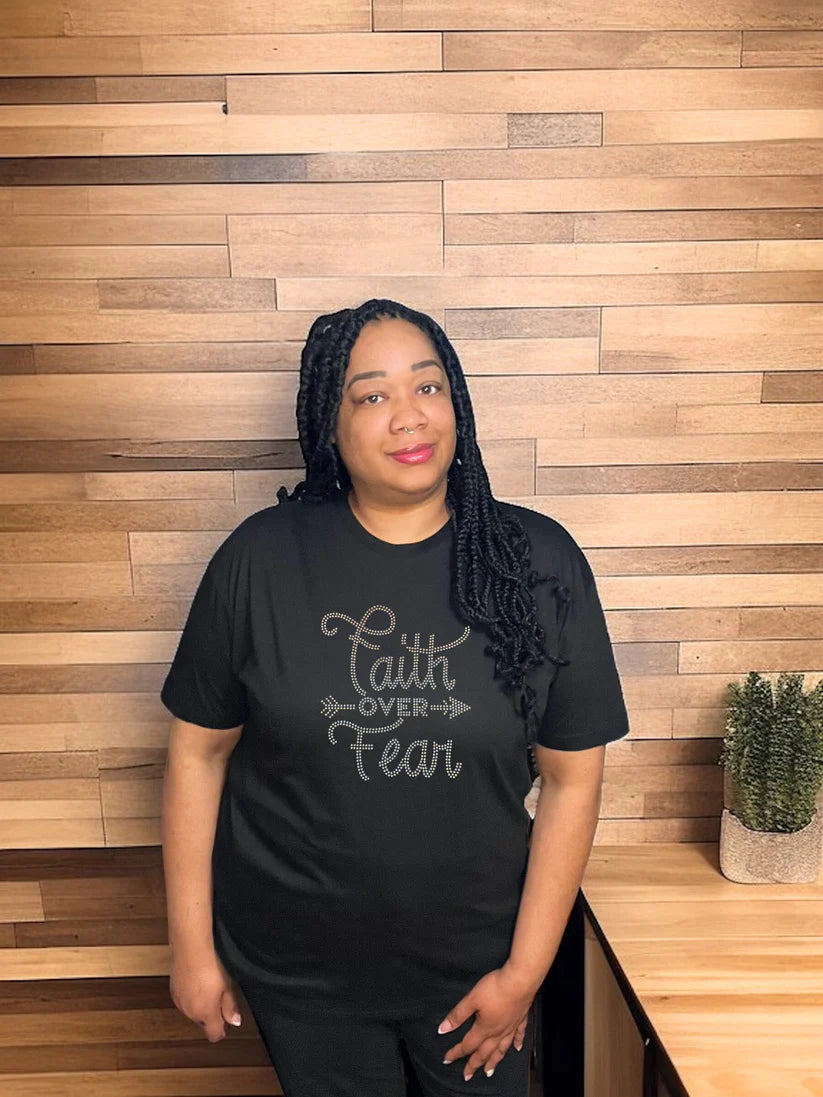 Faith Over Fear Rhinestone T-Shirt
