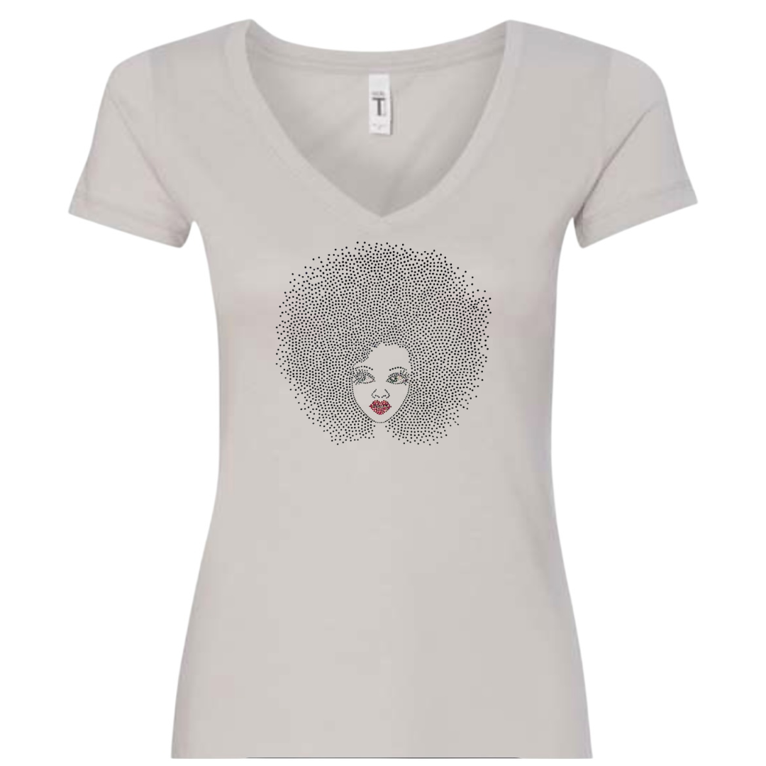Afro Queen Rhinestone T-Shirt