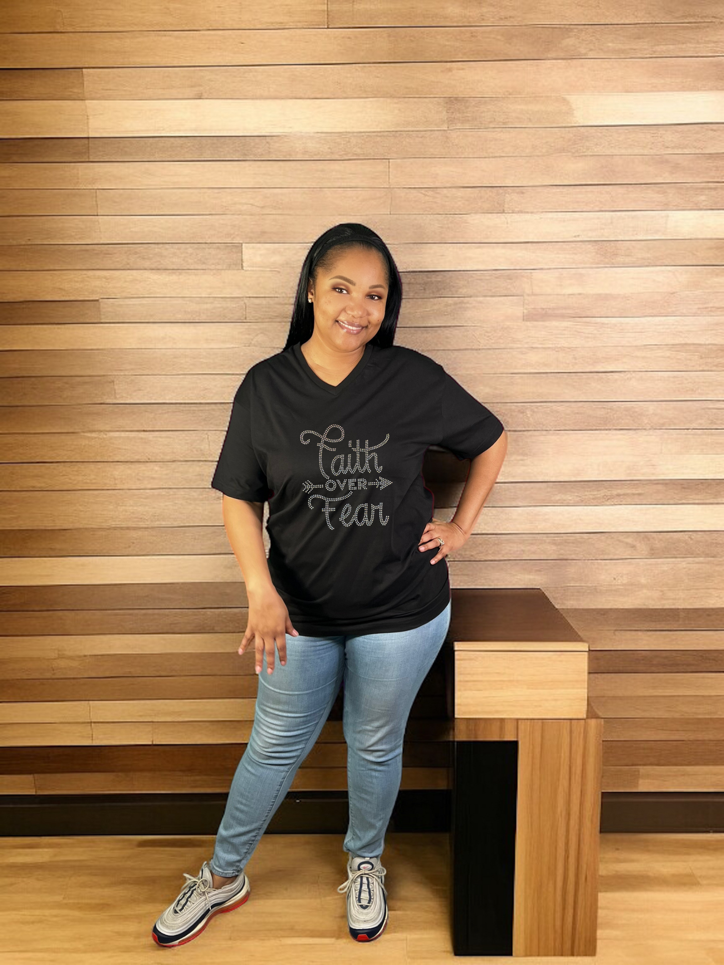Faith Over Fear Rhinestone T-Shirt