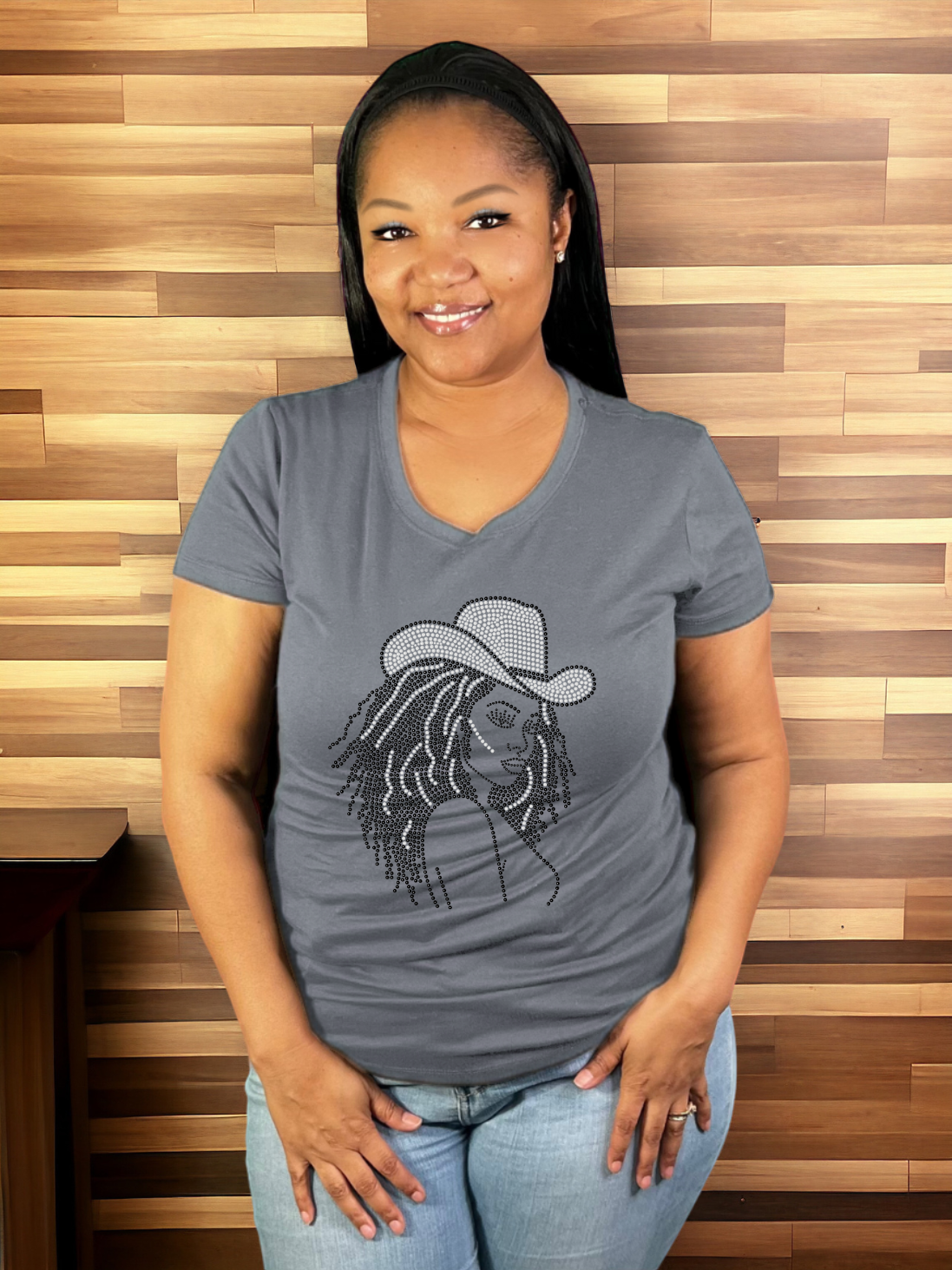 Loc Queen Colorful Cowgirl Rhinestone T-Shirts