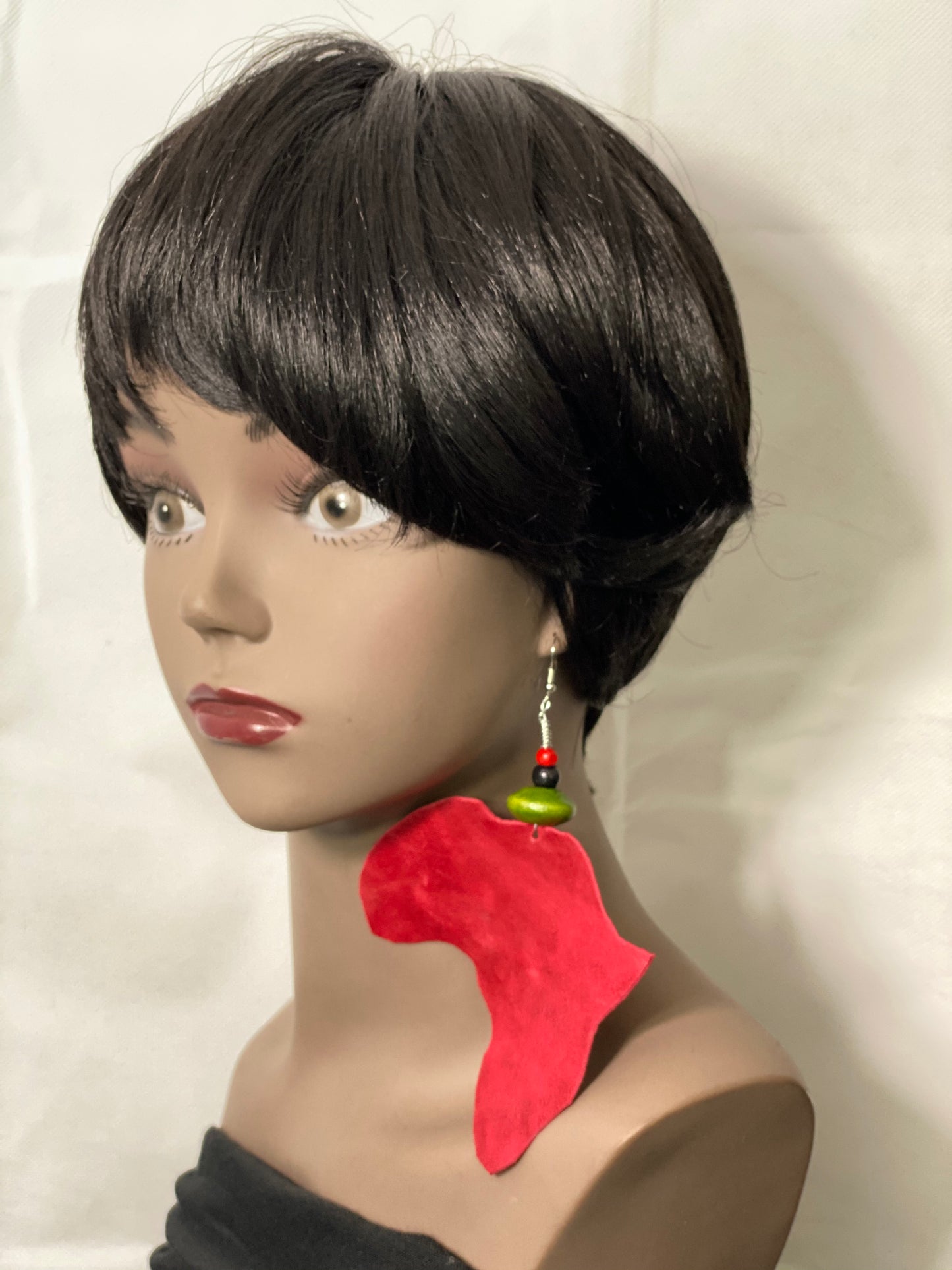 Africa Shaped Leather Earrings