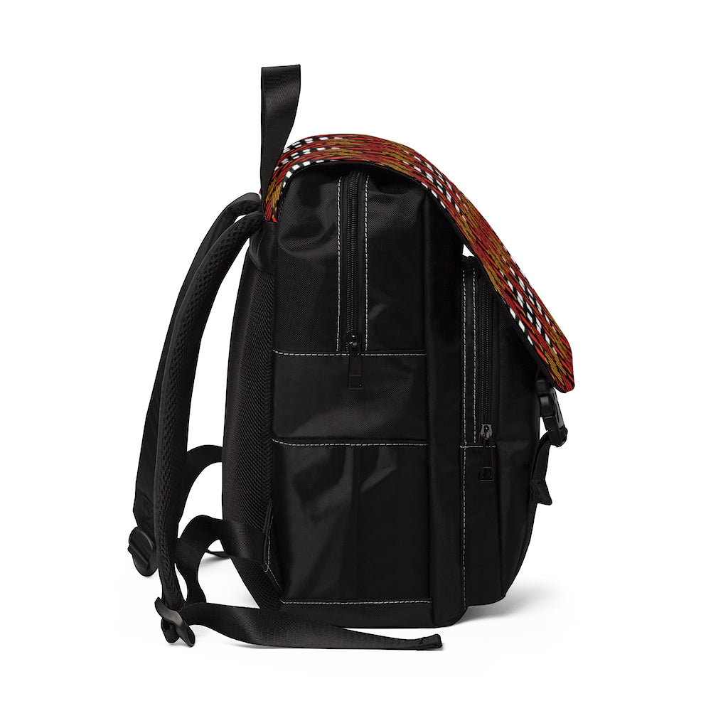 White Diamond Pattern Backpack