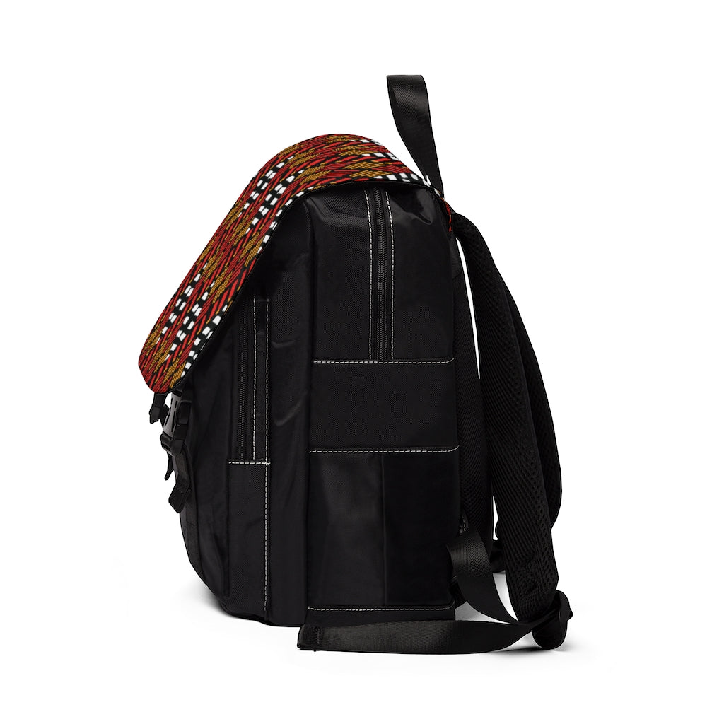 White Diamond Pattern Backpack