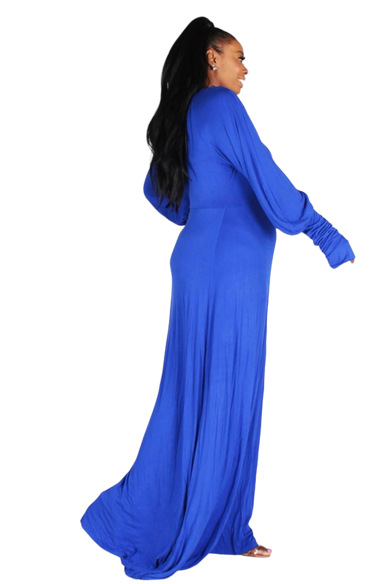 Plus Size The Sophisticated Long Extended Sleeve Maxi Dress