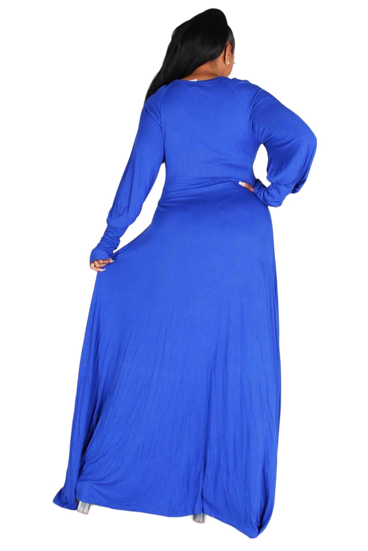 Plus Size The Sophisticated Long Extended Sleeve Maxi Dress