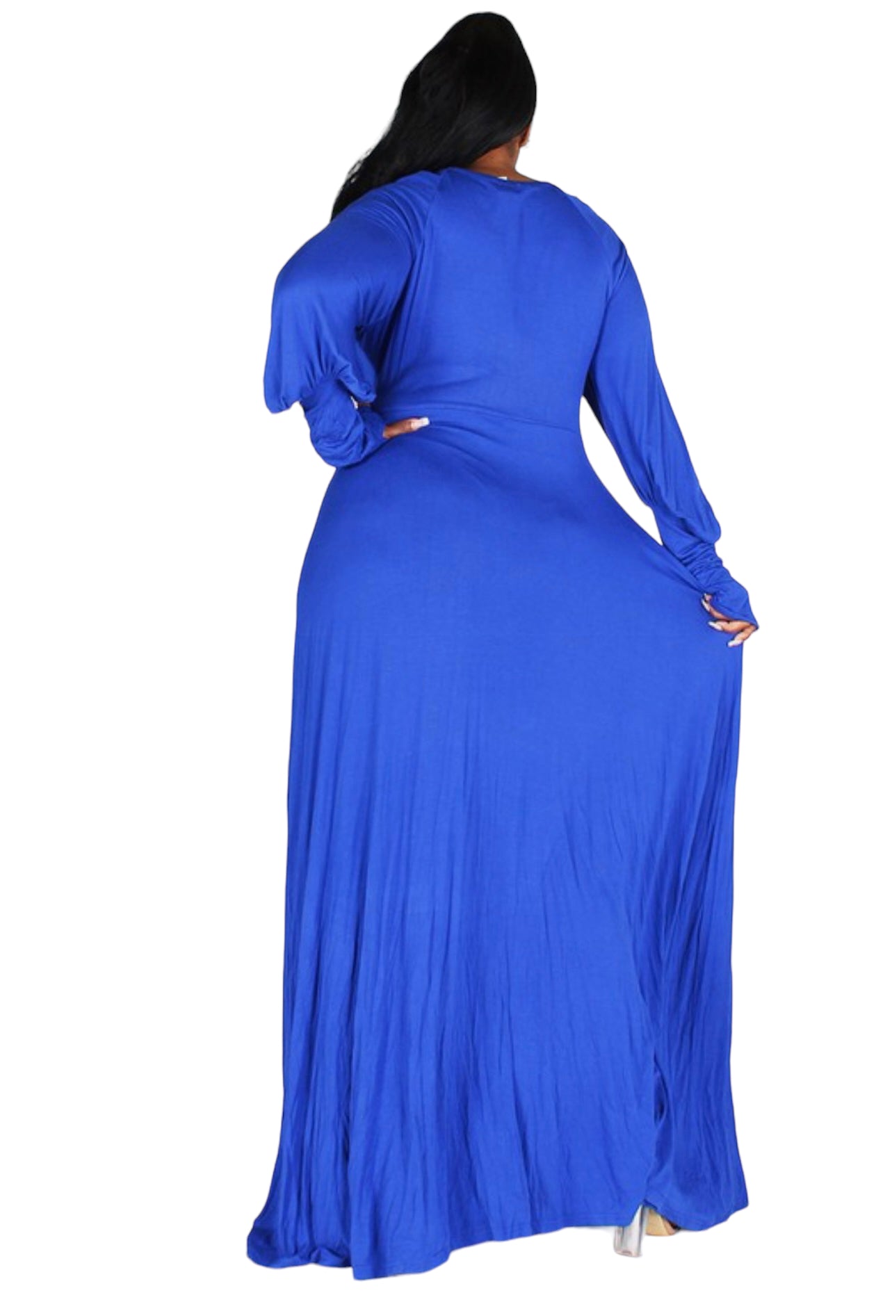 Plus Size The Sophisticated Long Extended Sleeve Maxi Dress