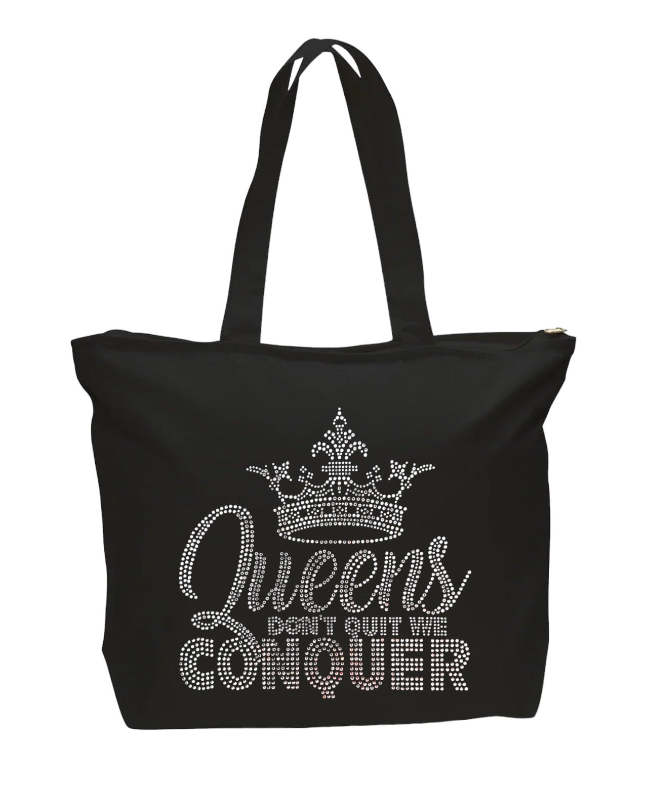 Queens Don’t Quit Rhinestone Tote Bag