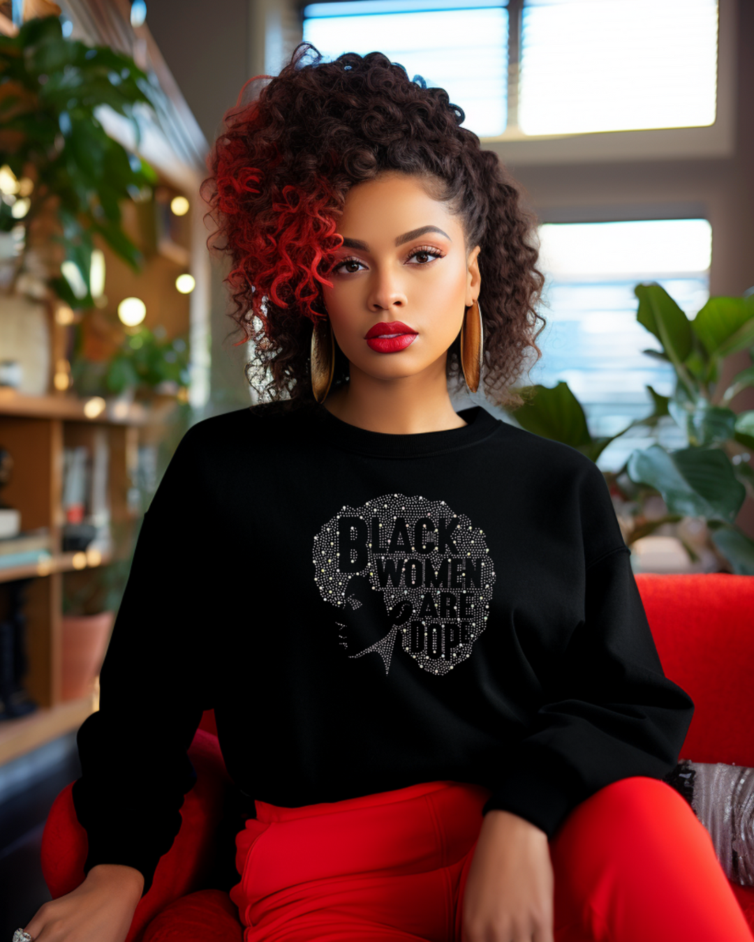 Black Women Are Dope Rhinestone Sweatshirt
