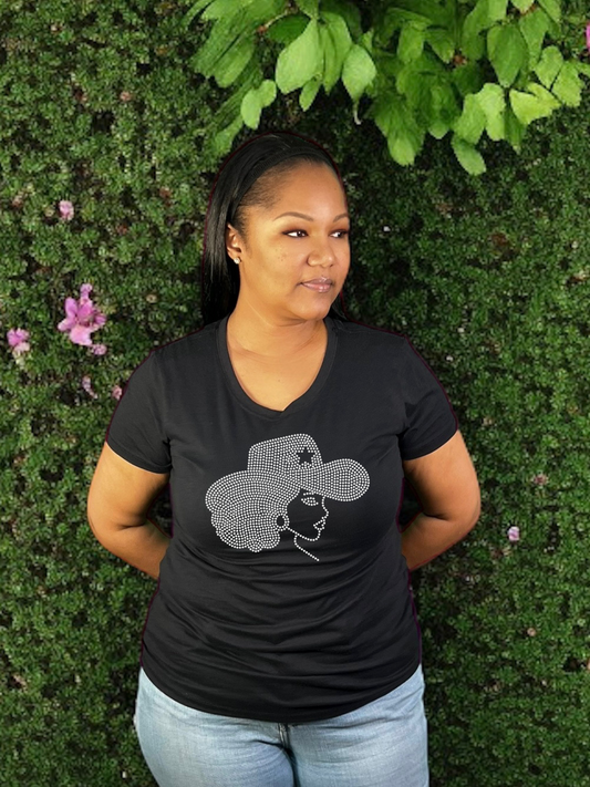 Afro Cowgirl Rhinestone T-Shirts