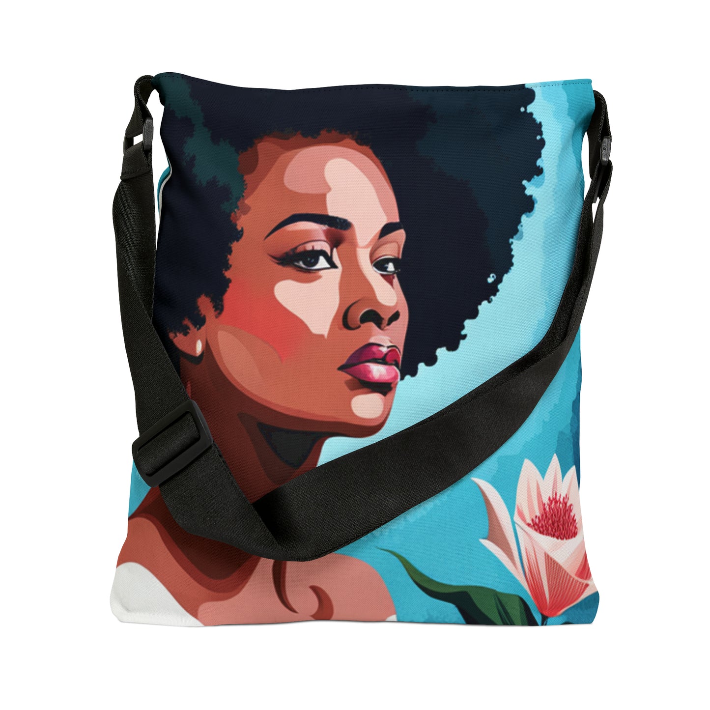 Afro Woman Adjustable Tote Bag