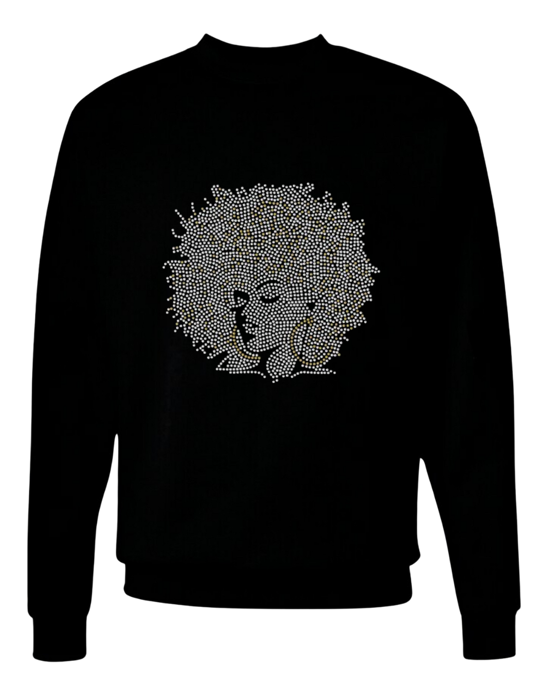 Silver Afro Queen Rhinestone Sweatshirt