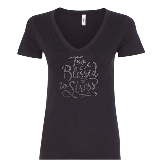 Too Blessed Rhinestone T-Shirt