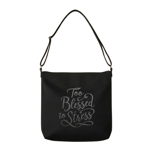 Too Blessed Rhinestone Crossbody Tote Bag