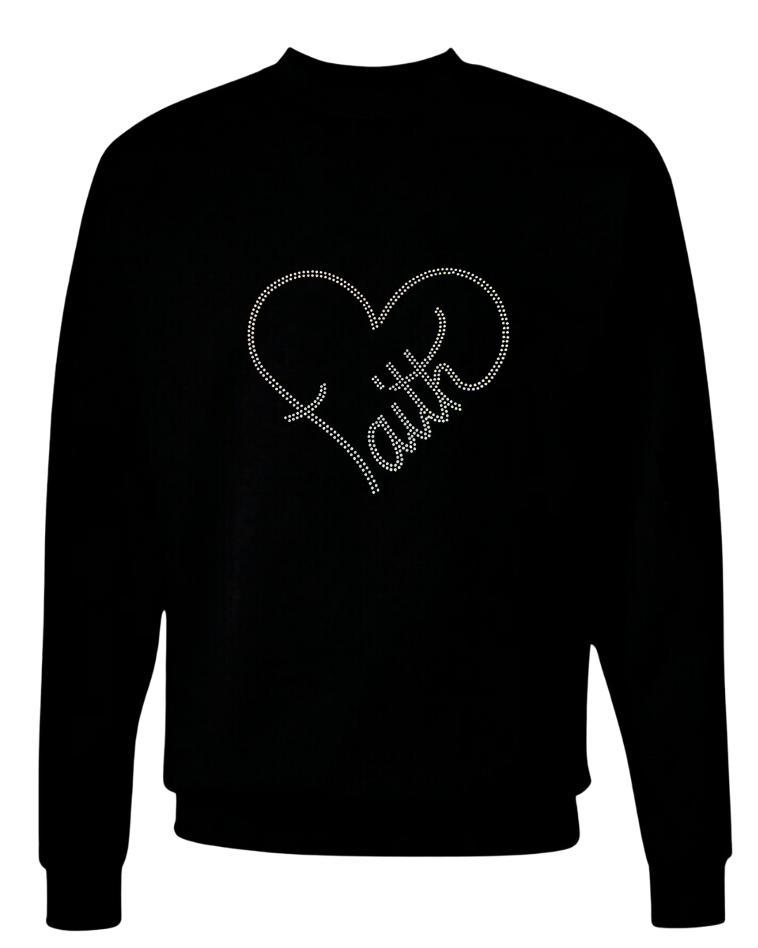 Faith Heart Rhinestone Sweatshirt