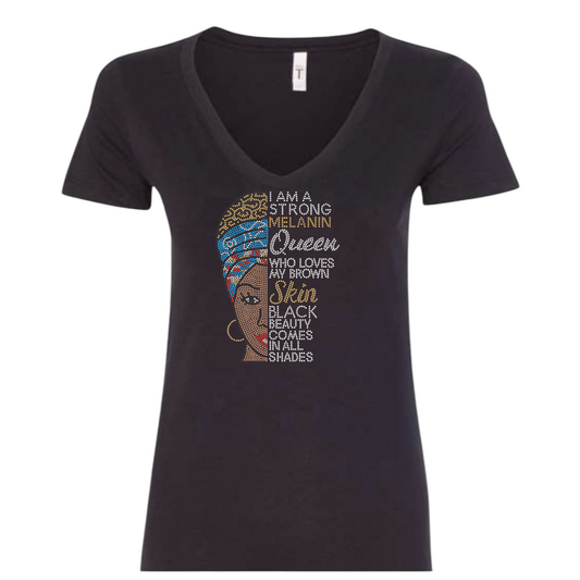 I Am Queen Brown Tone Rhinestone T-Shirt and Sweatshirt