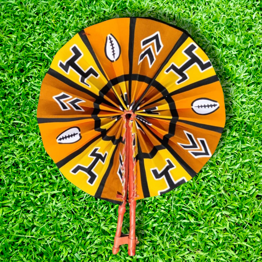 Mudcloth Foldable Ghanaian Ankara Leather Fan