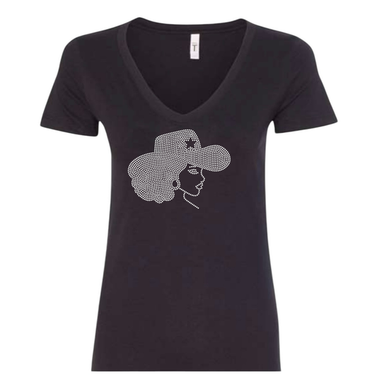Afro Cowgirl Rhinestone T-Shirts