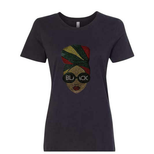 Red Headwrap Queen Rhinestone T-Shirt