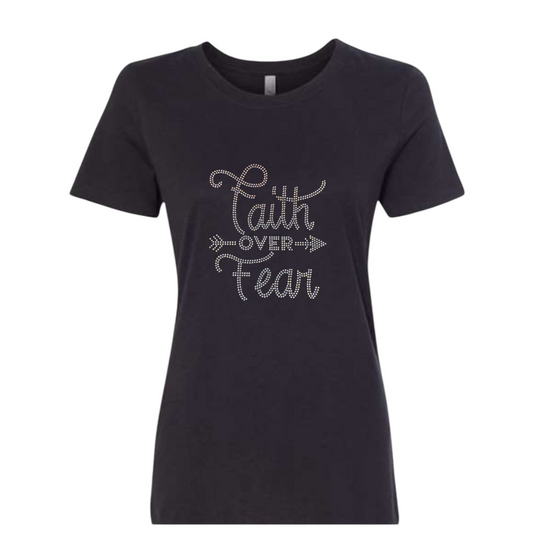 Faith Over Fear Rhinestone T-Shirt