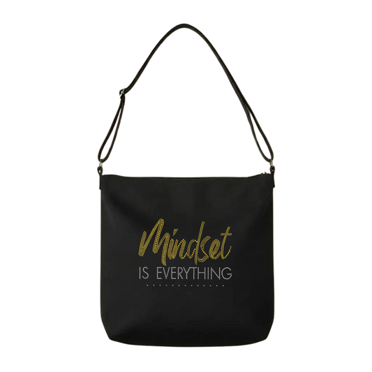 Mindset is Everything Rhinestone Crossbody Tote Bag