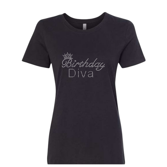 Birthday Diva Bling T-Shirt