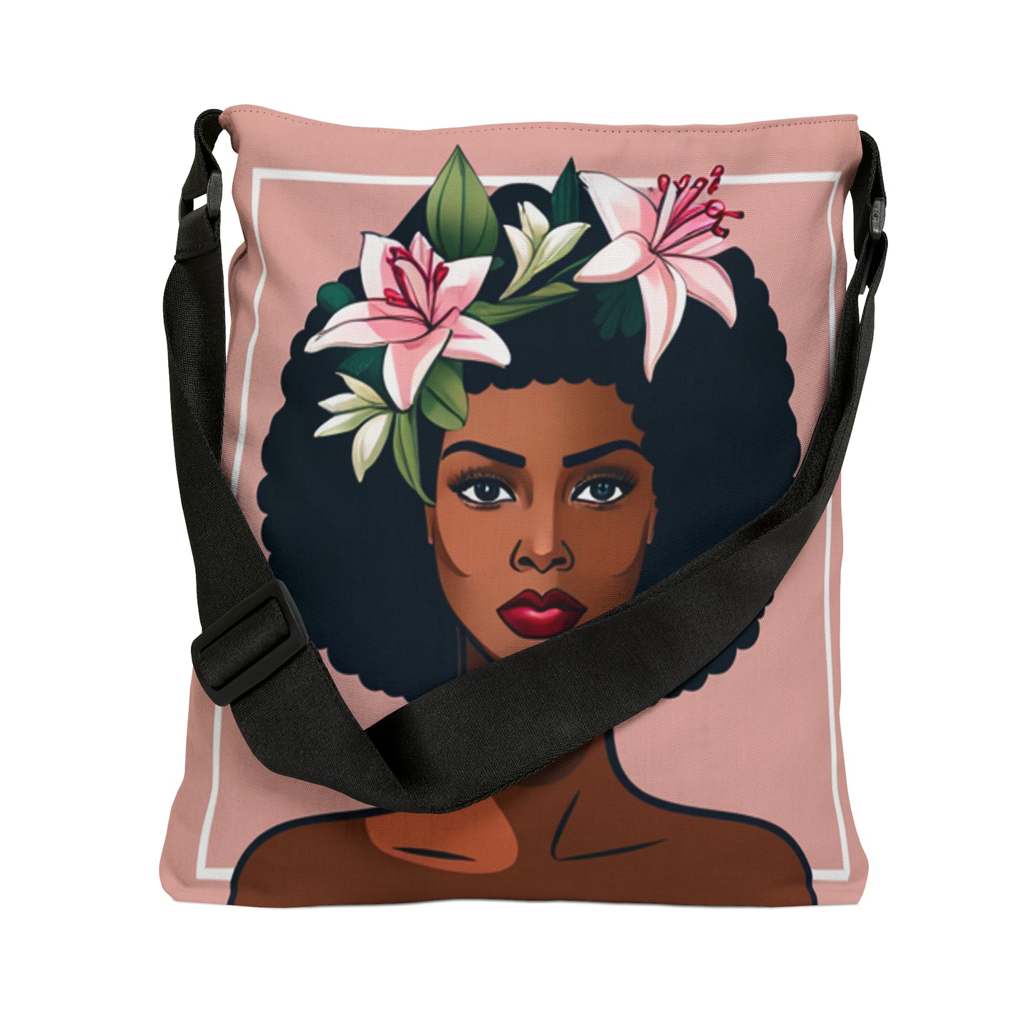Lillies and Afros Adjustable Tote Bag