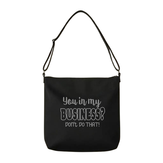 You in My Business Rhinestone Crossbody Tote Bag